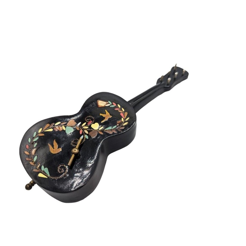 Vintage Miniature Wooden Painted Napoli Guitar Music Box Italy Made Santa Maria - Picture 13 of 14